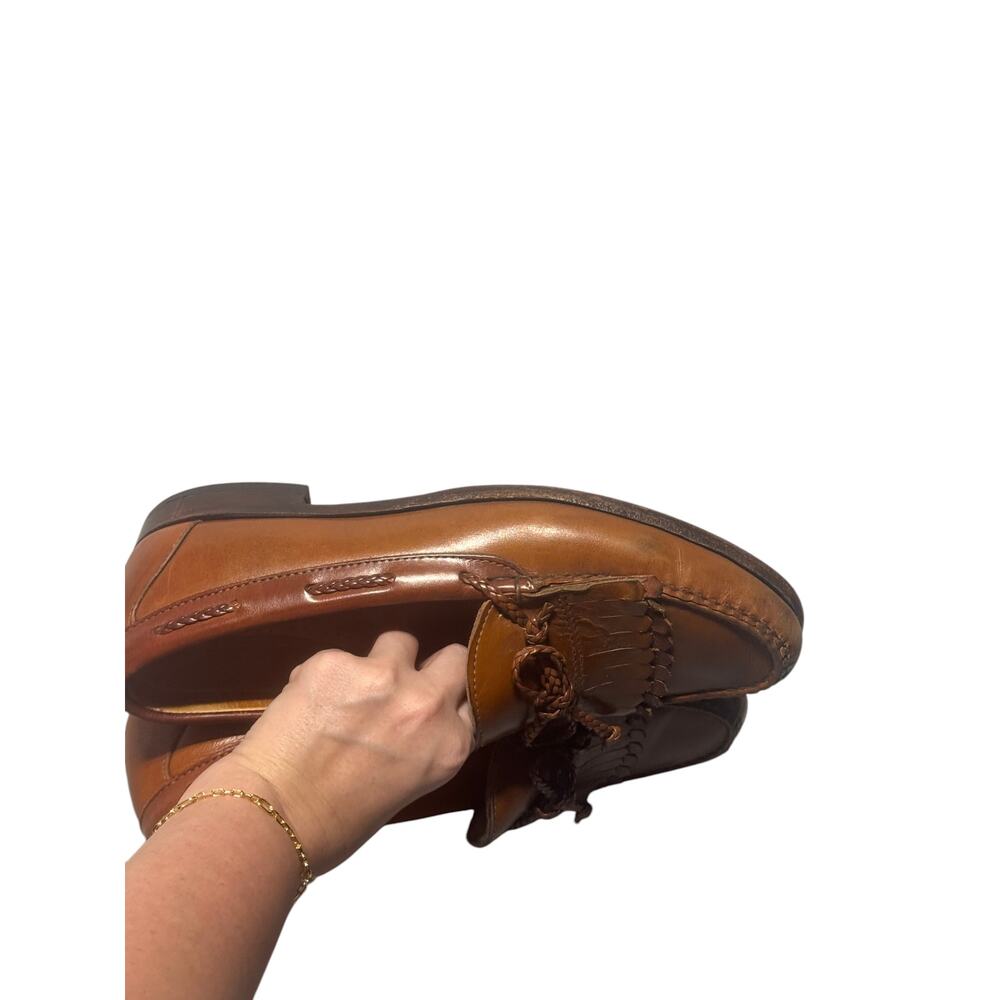 Allen Edmonds Woodstock Loafers Mens 10D Brown Leather Kiltie Tassel Detail - Picture 12 of 14